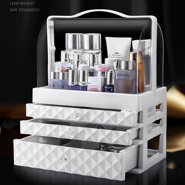 

bathroom storage & organization portable drawer type cosmetics box dressing table skin care product waterproof makeup brush holder
