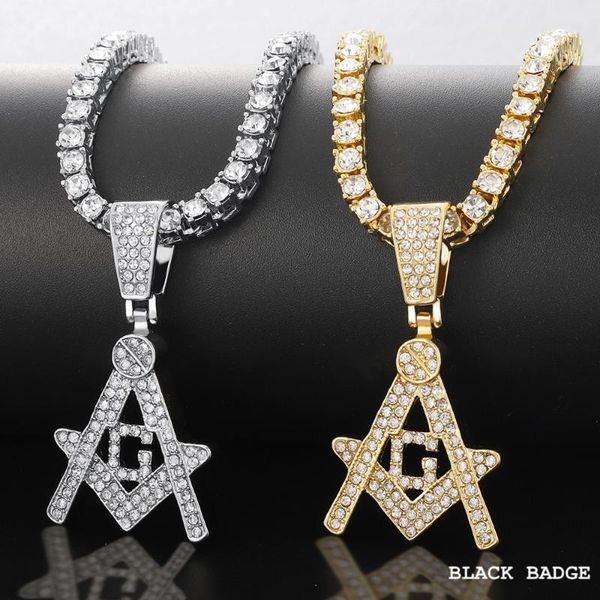 

chains hip hop pendant statement metal alloy masonic logo pendants necklaces women men steampunk gold silver color long chain necklace