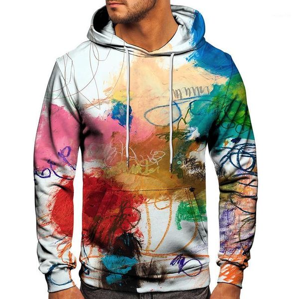 

men's hoodies & sweatshirts 2021 autumn and women's hoodie 3d printing color hand-painted artwork sweatshirt fashion hip-hop casua, Black