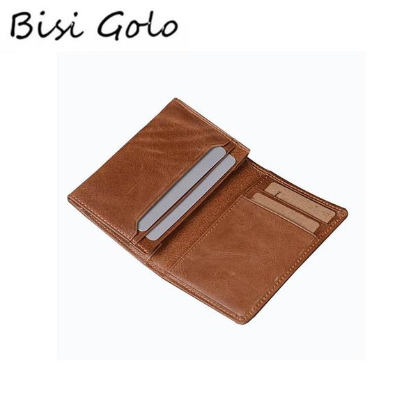 

card holders bisi goro men genuine leather short wallet retro business coin purses rfid 2021 brown, Brown;gray