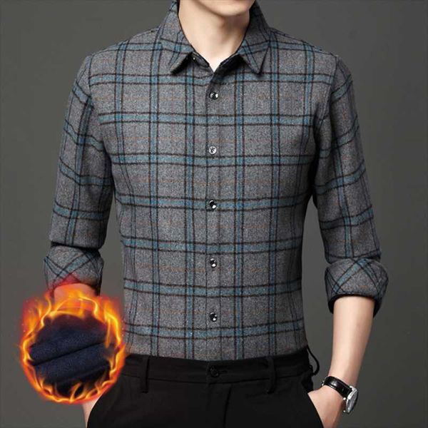 

men's casual shirts men shirt thick velet long sleeve winter wear male classic plaid warm regular fit lined outdoor jacket, White;black