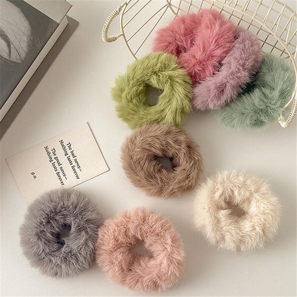 

hair clips & barrettes aomu autumn winter sweet fashion colorful imitation faux rex fur cute rope for women girls head accessories, Golden;silver