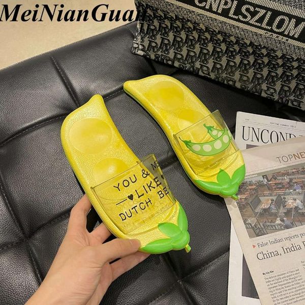 

fashion slippers women funny banana flat flip flops woman sales house slippers girl large size slip on designer sandals ca, Black