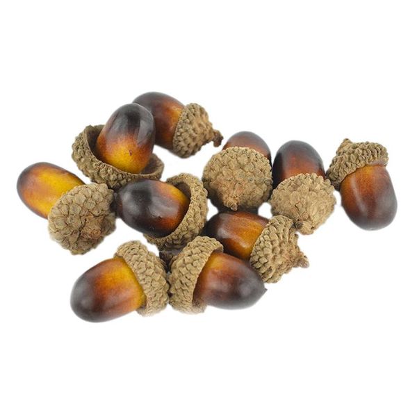 

party decoration 50pcs artificial lifelike small acorn po props false nuts home kitchen decor dark color
