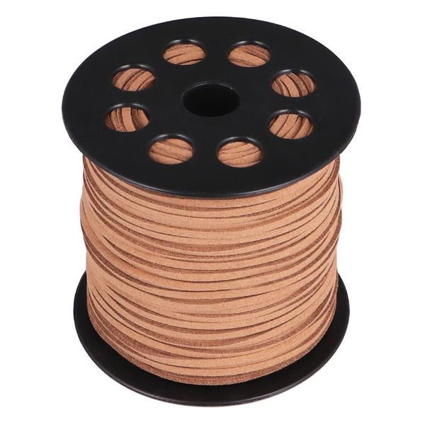 

yarn 1 roll 2.6mm faux leather cords diy knitting jewelry accessories suede beading thread for bracelets necklace making (bl, Black;white