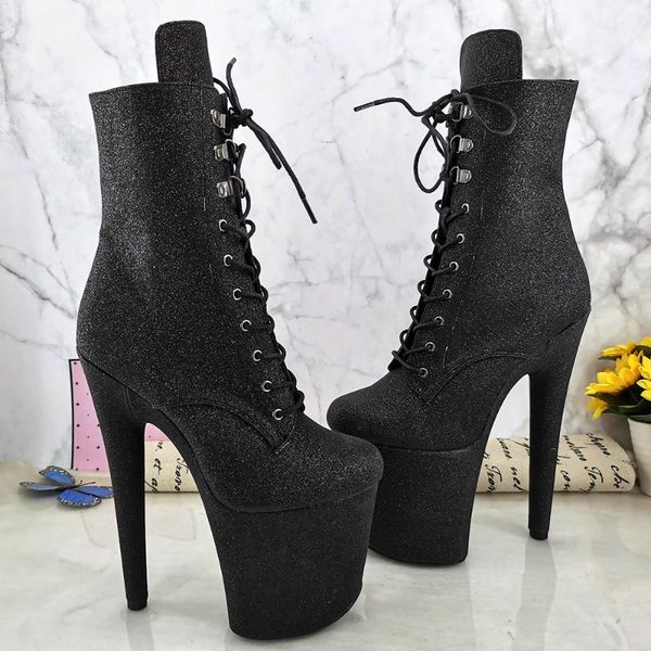 

boots leecabe 20cm/8inches pole dancing shoes high heel dance, Black