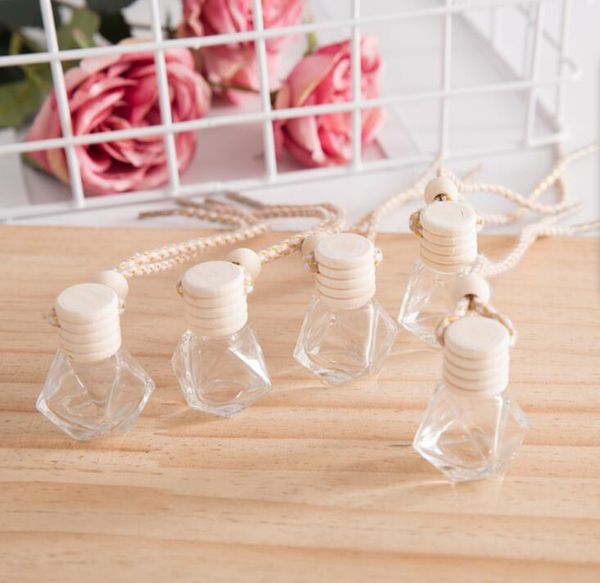 

6ml 8ml car perfume bottle car pendant perfume ornament air freshener for essential oils diffuser fragrance empty glass bottle