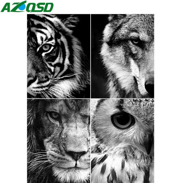 

diamond painting azqsd tiger lion cross stitch home decoration embroidery sale animal full square drill handmade craft
