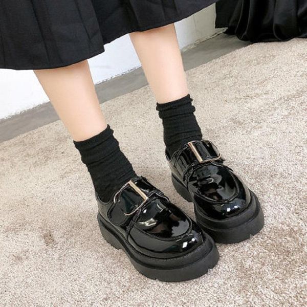 

dress shoes british retro student single 2021 autumn women's casual wild harajuku black small leather