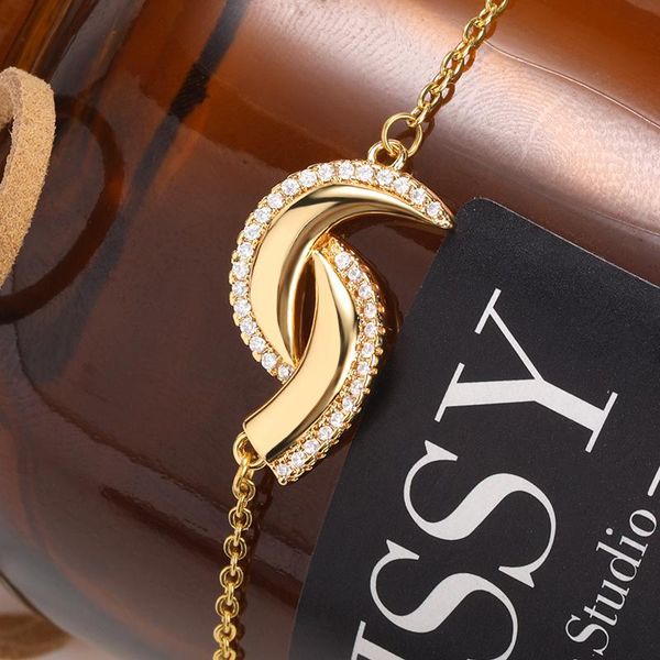 

link, chain creative zircon hook bracelet for women's bohemian gold hand party wedding jewelry accessories gift 2021, Black