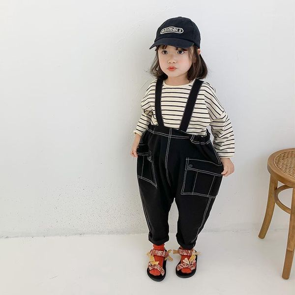 

jumpsuits 2021 girls spring denim wide leg big pocket overalls1, Blue