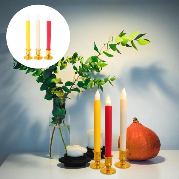 

candles 6pcs multipurpose party led candle lamps long (golden)