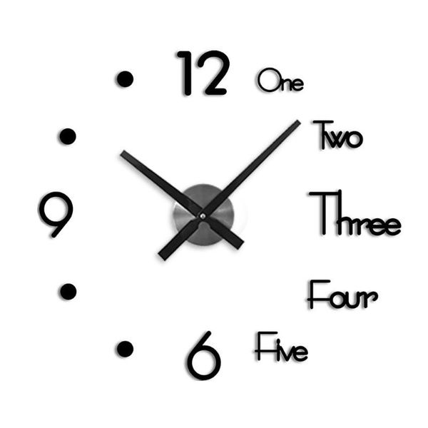 

wall clocks 1pc large clock sticker 3d big modern diy home office room decor