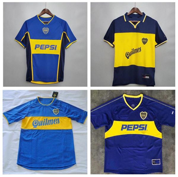 

2005 2001fans version 97 98 boca juniors retro soccer jersey maradona roman caniggia 02 palermo football shirts maillot camiseta de futbol, Black;yellow