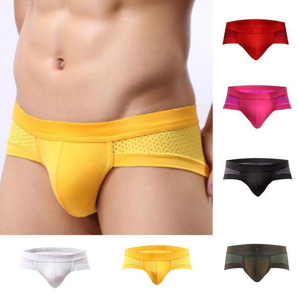 

underpants casual men briefs breathable underwear low waist pants brief modal comfortable panties solid color, Black;white