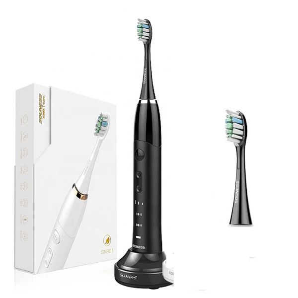 Souness SN801 Sonic Toothbrush Electric 35000 Curracos / Min 6 Engrenagens Recarregável IPX7 Impermeável Temporizador Vibração Clareamento Dentes Escova - Preto