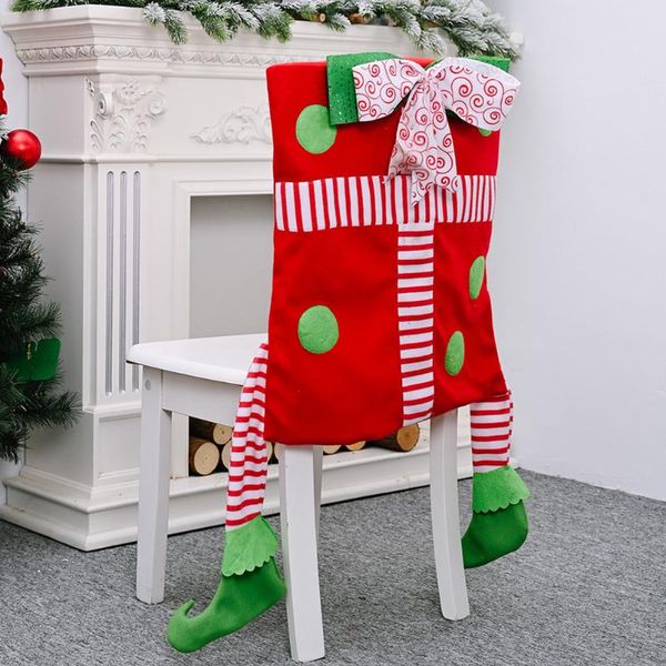

chair covers 1pc christmas decorative cover elf slipcover gift box