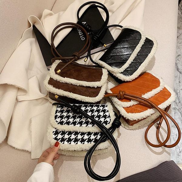 

evening bags fshion designer flap crossbody women shoulder bag lady leather chains messenger handbag hairy small square