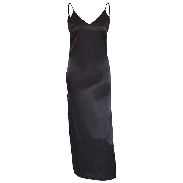 

summer women's satin dress v-neck sleeveless backless club party ladies slim long sundress vestido de mujer casual dresses, Black;gray