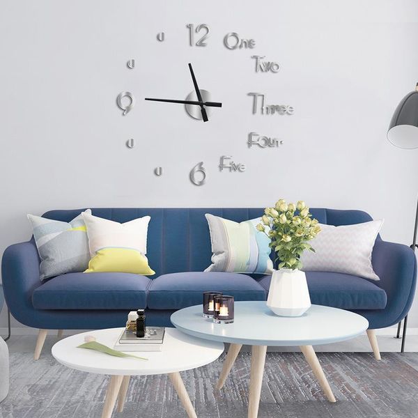 

wall clocks 3d clock modern design diy digital acrylic stickers home office decor watch for living room luxury decoration