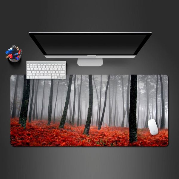 

mouse pads & wrist rests modern abstract art red forest pad unique style creative game rubber lock cool christmas gifts