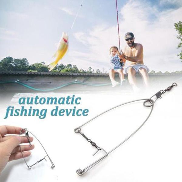 

5pcs smart kingfisher stainless steel hook trigger spring fishing setter bait triggers the catch fish automatically hooks