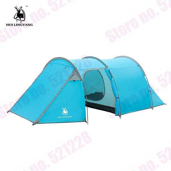 

outdoor 3-4 person 1 bedroom living room tunnel tent camping anti heavy rain wind proof hiking beach fishing relief car tents and shelters