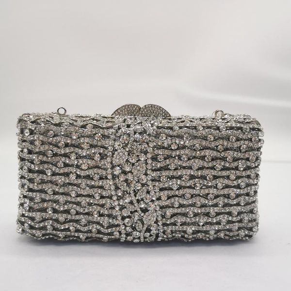 

evening bags white diamond silver color women's bag wedding bridal fashion ladies clutch wallets formal dinner party female