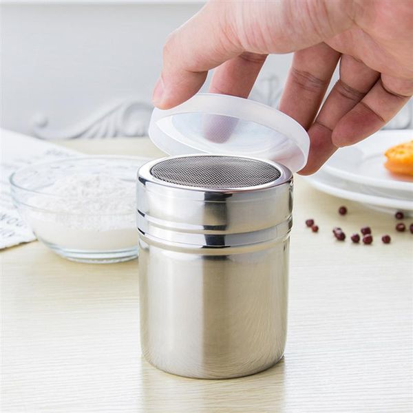 

storage bottles & jars ounona stainless steel seasoning shaker chocolate pepper sugar powder cocoa flour cooking tools