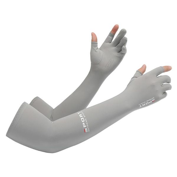 

elbow & knee pads cool men women arm sleeve gloves running cycling sleeves fishing bike sport protective warmers ice uv protection cover, Black;gray