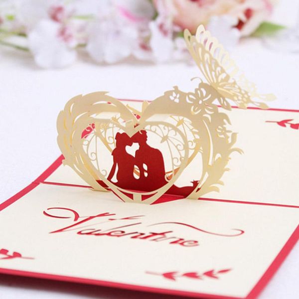 

greeting cards 3d with envelope for valentines lovers couple's day gifts
