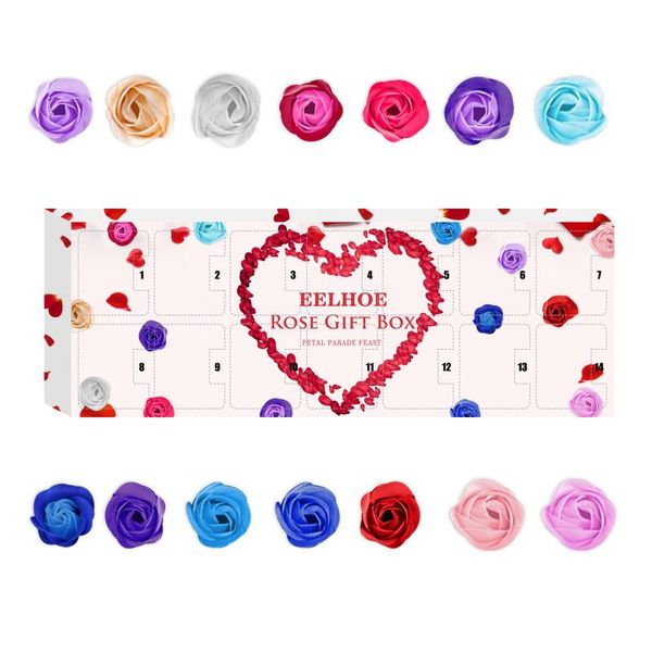 

gift wrap 14 grid mini rose box blind countdown calendar valentine day present to explore surprise high-quality fun