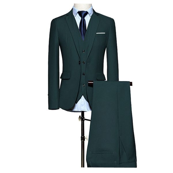 

men's suits & blazers (jacket + waistcoat waistcoat) 2021 luxury fit fine for business formal green party attire, White;black