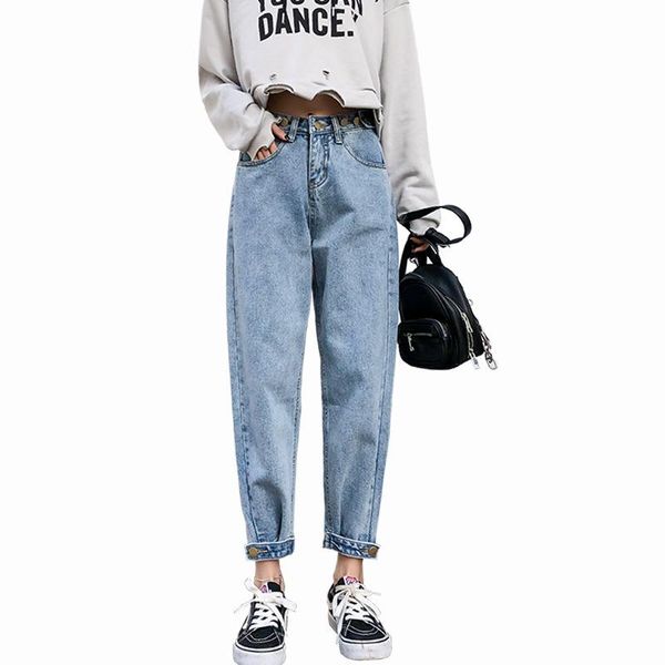 

women's pants & capris denim jeans spring korean thin loose straight casual, Black;white