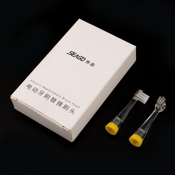 

smart electric toothbrush 2pcs replaceable heads for seago sg-811 children oral tooth brush hygiene care soft dupont nylon bristles