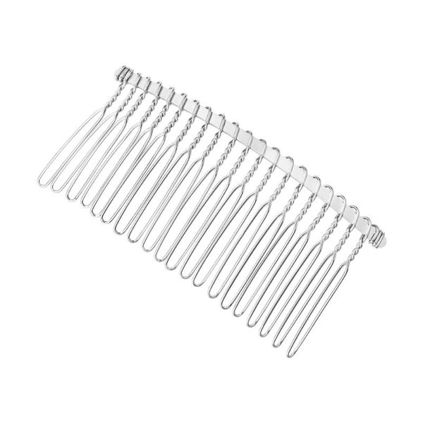 

hair brushes minkissy metal clip comb 20 teeth wire for bridal veil wedding, Silver
