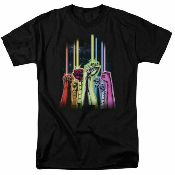

Green Lantern Rainbow Corps T Shirt Licensed Comic Book Tee Black, White;black