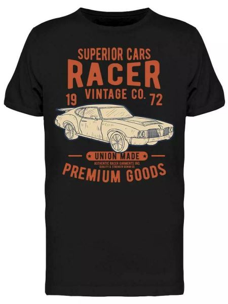 

superior cars racer. vintage tee men's -image by shutterstock, White;black