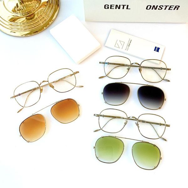 

fashion sunglasses frames gm prescription eyeglasses frame with clip men women square myopia optical gentle diplo lone wolf reading glasses, Black