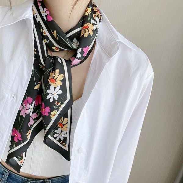 

scarves silk scarf women shawls wraps fashion small hair neck hijabs foulard female lady bufanda seda mujer echarpe ete soie, Blue;gray