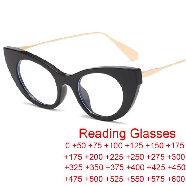 

sunglasses retro metal legs cat eye distance reading glasses brands striped oval lens women eyeglasses +1.5 +6.0 computer anti blue light, White;black