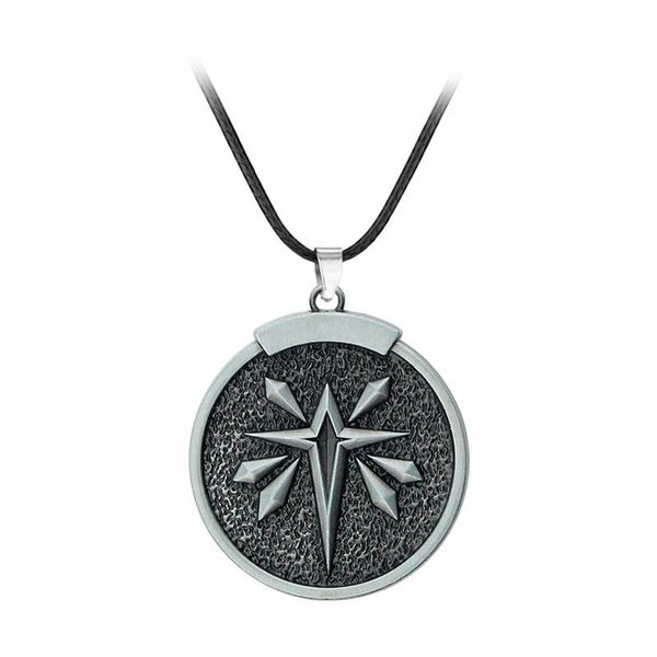 

pendant necklaces game time necklace metal wolf head logo alloy anime men woman jewelry gifts vintage round, Silver