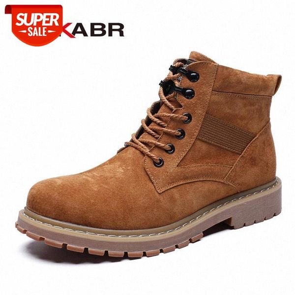 

dekabr new arrival lace-up cow suede men fashion boots wear resistant handmade ankle boots working men casual shoes #gu8g, Black