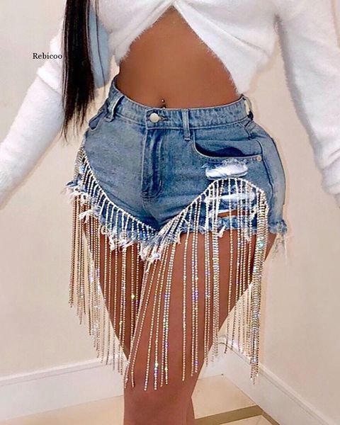 

women's shorts women beads tassel zipper denim, White;black