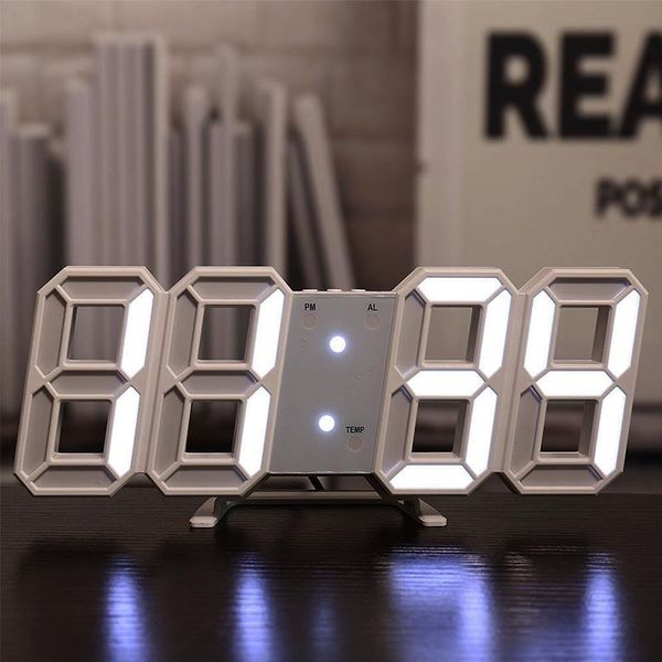 

wall clock modern design digital nightlight date time display alarm for home living room bedroom decoration desk & table clocks