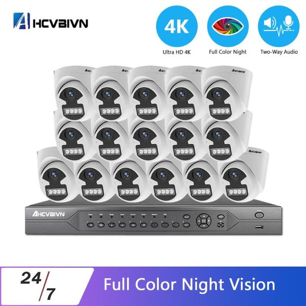 

poe nvr kit security camera system hd 5mp full color night vision ip cctv video surveillance cameras set hdd wireless kits