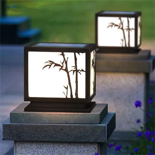 

outdoor post lamps wall light with remote control solar modern waterproof ip65 led for home garden
