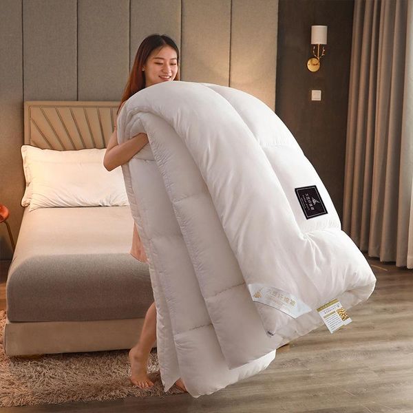 

Cotton Bed White Comforter Keep Warm The Quilt Core Thickening Winter King Size Blankets Comforters & Sets