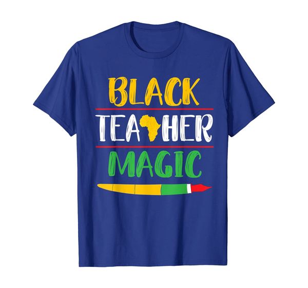 

black teacher magic shirt black history month educator gift, White;black