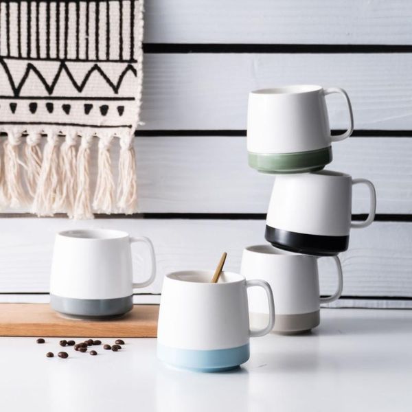 

ceramic mug matte color matching milk cup simple office water tea mugs